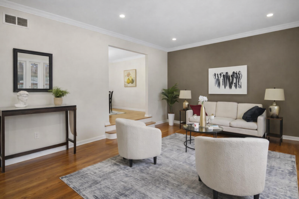 Home staging living room design by Harvard Home Services in Washington DC