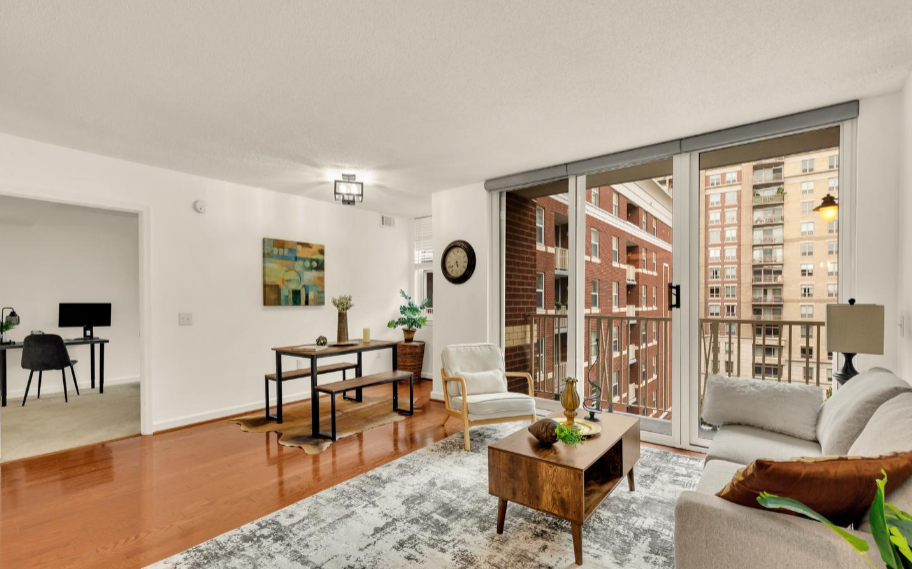 Professionally staged living room in Washington DC by Harvard Home Services