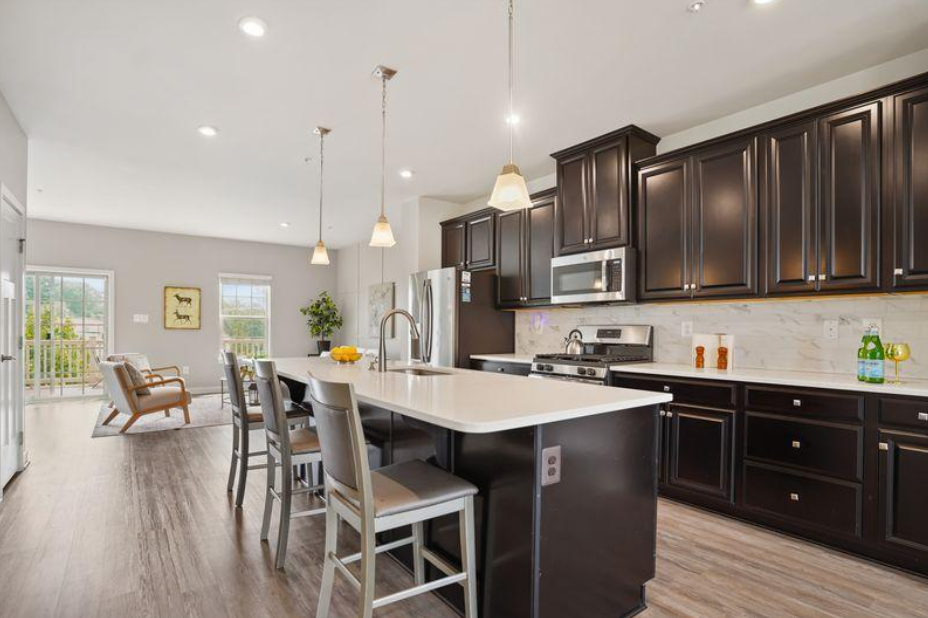 Staged kitchen after professional home staging at 5722 Richmanor Terrace Upper Marlboro Maryland by Harvard Home Services