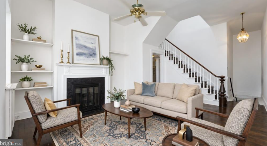 Professionally staged home interior Washington DC by Harvard Home Services showing personality and texture layering